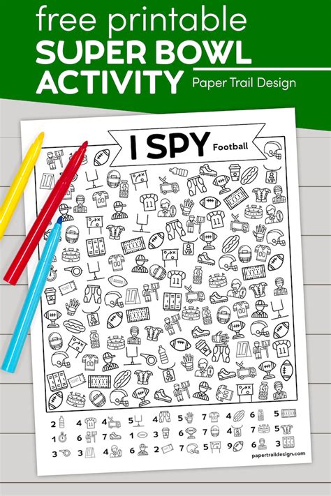 Free Printable I Spy Football Activity - Paper Trail Design