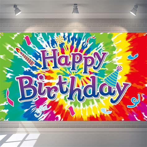 Buy Tie Dye Happy Birthday Backdrop Tie Dye Theme Birthday Background