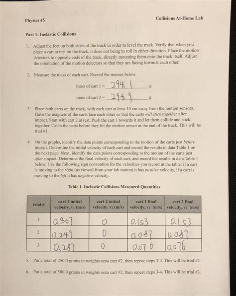 Answered 1ing Your Measurements From Table 1  Bartleby