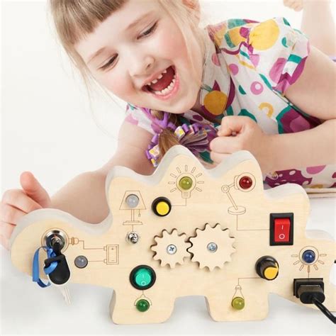 Montessori Busy Board En Bois Avec Interrupteurs Led Jouet Ducatif