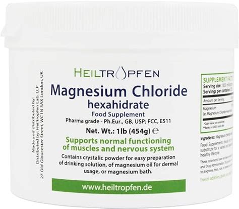 Amazon 1 Pound Magnesium Chloride Hexahydrate Pharmaceutical