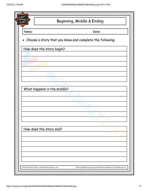 Grade 4 Beginning Middle End Worksheets