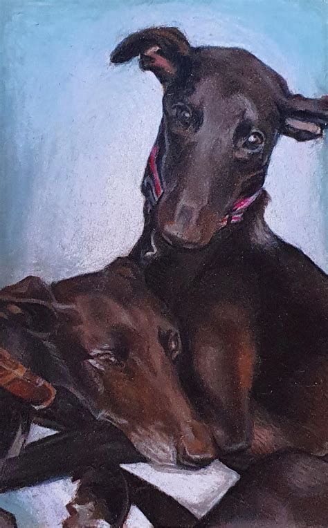 I drew a miniature of my friends greyhounds for her birthday:)) : r ...
