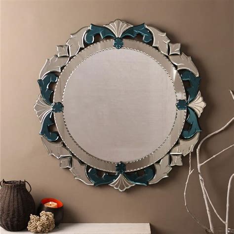 Round Blue Wall Mirror All Home Living