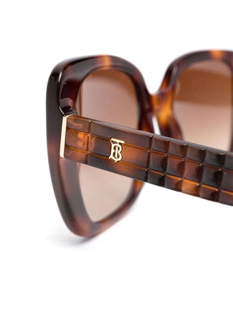 Burberry Eyewear Tortoiseshell Effect Square Frame Sunglasses Brown Farfetch Uk