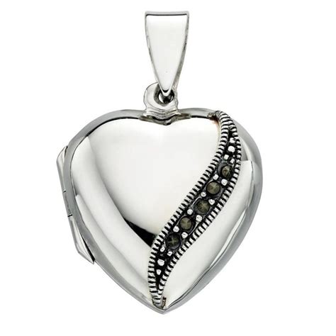 Collier Coeur Marcassite Et Sa Chaine De Cm En Argent Mon