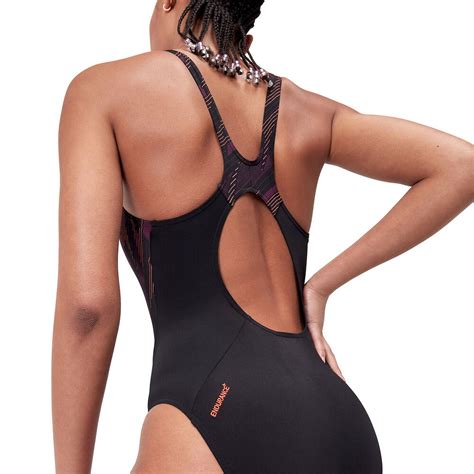 Womens Hyperboom Splice Muscleback One Piece Black Plum Dandy Siren Red