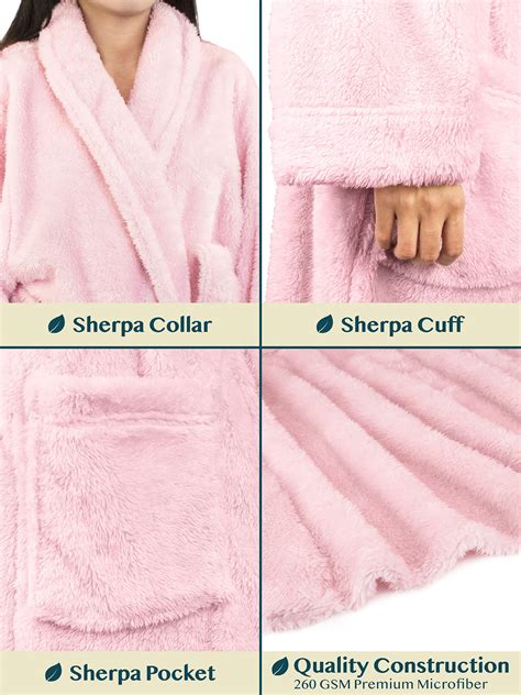 Pavilia Premium Womens Plush Soft Robe Fluffy Warm Fleece Sherpa