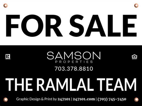 Customized Samson Properties Signs For Michelle Ramlal 247101