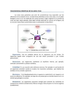 Características distintivas de los seres vivos caracter 237 sticas