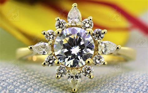 Kt Yellow Gold Ring Colorless Vvs Moissanite Engagement Etsy In