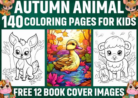 Autumn Animals Colouring Pages