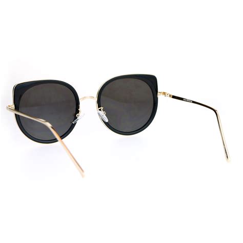 Sa106 Flat Color Mirrored Round Cat Eye Womens Retro Sunglasses Ebay