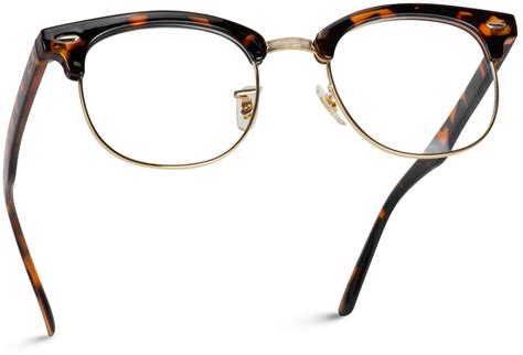 Wearme Pro Vintage Inspired Classic Half Frame Horn Rimmed Clear Lens Glasses Prescription