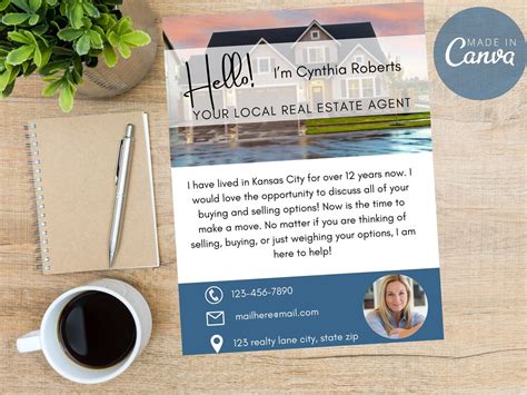 Editable Real Estate Flyer Hello Neighbor Flyer Real Estate Etsy