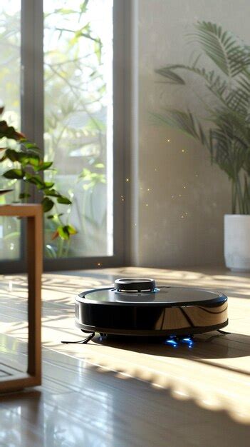 Free Photo | Robot vacuum cleaning floor