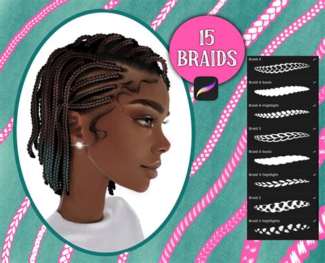 Braids Hair Brushes Procreate Braids Brushes Hair Brush Set Digital Procreate Brushes Guide