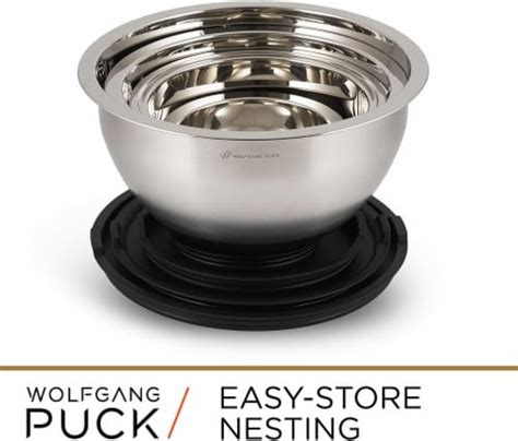 Wolfgang Puck Piece Stainless Steel Mixing Bowl Set Silicone Grip