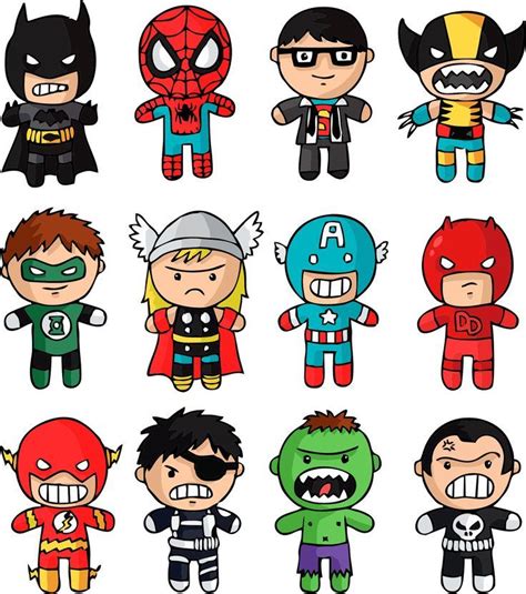 Image result for marvel cute cartoon characters | Desenhos de super ...