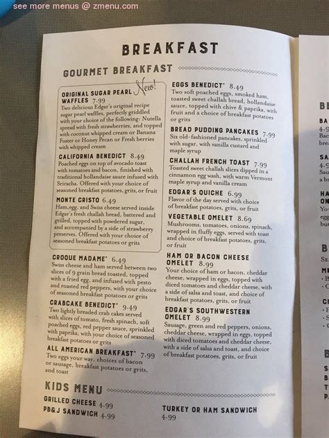 Menu At Edgars Bakery Huntsville 472 Providence Main St Nw 100