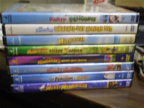 (8) DREAMWORKS' MADAGASCAR Children's DVD Lot: Madagascar 1, 2 & 3 ...