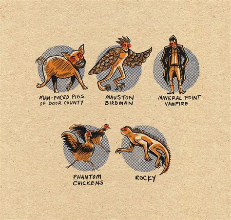 Famous Cryptids Of Wisconsin Print Etsy In Mythological