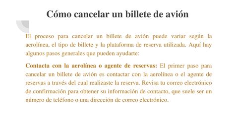 Ppt Cancelar Un Billete De Avi N Powerpoint Presentation Free