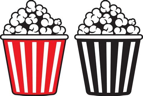 Popcorn In Box Icons Vector Art At Vecteezy