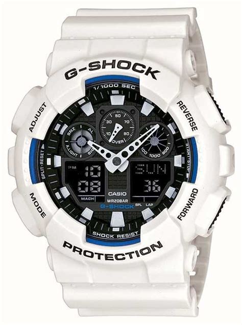 Casio Mens G Shock White Resin Watch Ga 100b 7aer First Class Watches™