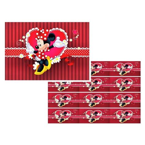 Papel De Arroz Minnie C Faixas Modelo Elo