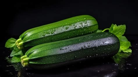 Sleek Zesty Zucchini On A Black Background Backgrounds  Free