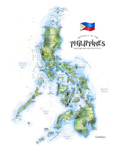 Philippines Map Labeled Seas