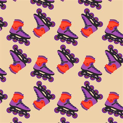 Premium Vector Roller Skates Seamless Pattern Vector Illustration