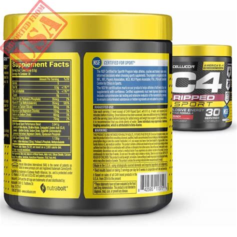 C Ripped Sport Pre Workout Powder Fruit Punch Nsf Certified For