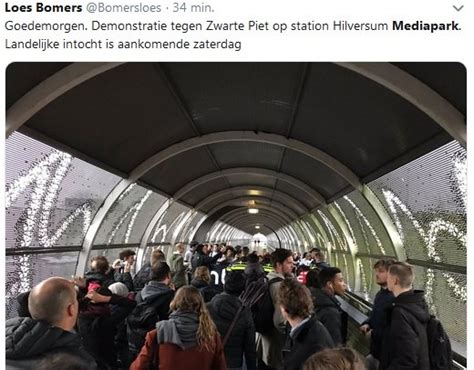 Tegenstanders Zwarte Piet Blokkeren Toegang Mediapark Vanaf Station