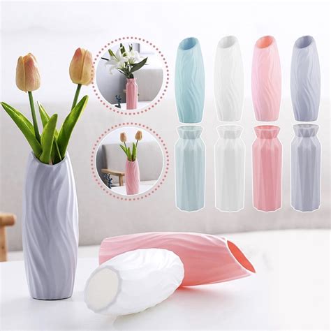 Nordic Style Plastic Flower Vase Unbreakable Decorative Flower Vase For Home Decor Office