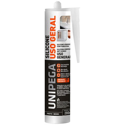 Silicone Híbrido Preto 280ml UNIPEGA 0511 0067