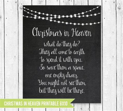 Christmas In Heaven Chalkboard Sign With String Lights