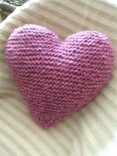 Knitted Heart Cushion Pillow Medium Knitted Heart Heart Cushion Knitting