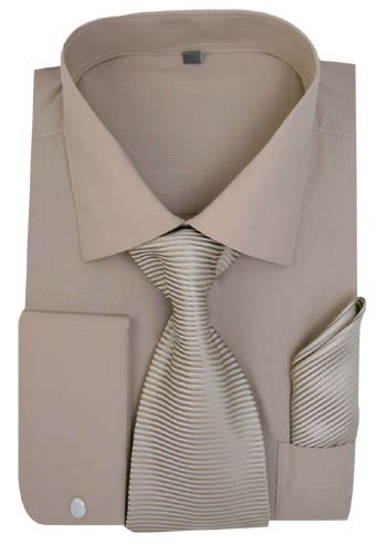 French Collar Solid Pattern Dress Shirt With Matching Tie
