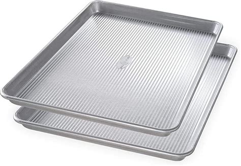 USA Pan Bakeware Juego De 2 Moldes De Media Hoja Acero Aluminizado Y