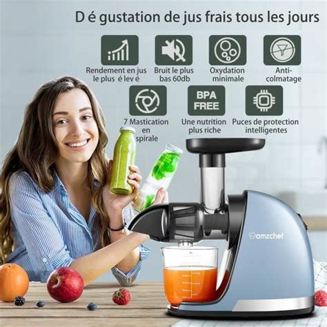 Extracteur De Jus De Fruits Et L Gumes Amzchef Presse Sans Froid