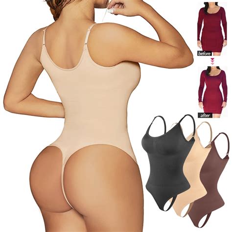 Camisole Bodysuit For Women Tummy Control Slimming Shapewear Butt Lifter Seamless Sculpting