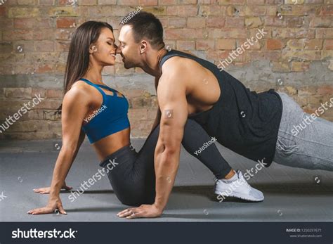 Kiss From Fitness Partner As Prize For Well Done Exercise Fitness