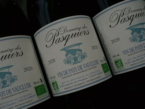 Er Vin De Pays De Vaucluse Domaine Des Pasquiers Fr Bio