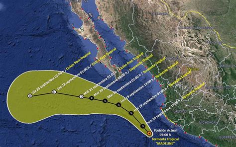 Tormenta Tropical Madeline Se Ubica Frente A Costas De Jalisco