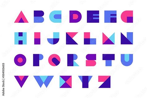 Vetor De Geometric Font Modern Bold Alphabet Logo Abstract Typography