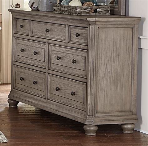 Traditional Gray Oak 6 Piece King Bedroom Set Lavonia RC Willey