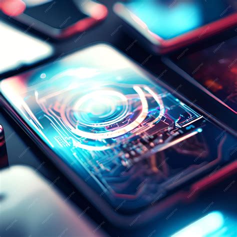 Premium Photo Abstract Futuristic Phone Design Glows Generative Ai