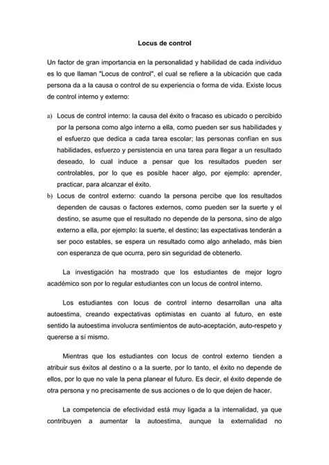 Locus De Control Pdf